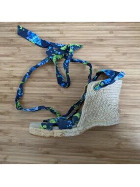 Old Navy Blue & Green Espadrille Wedges